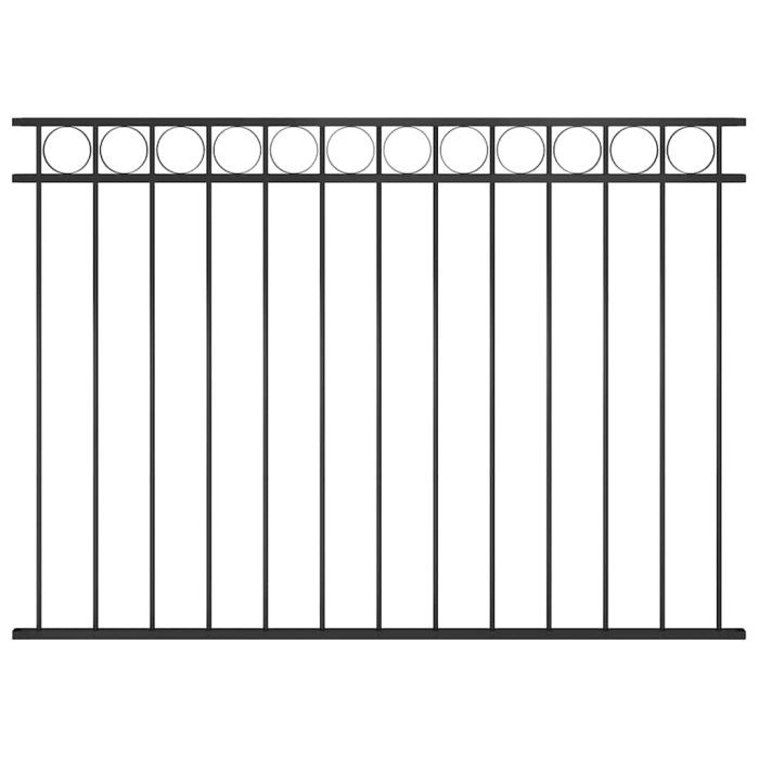 Fence Panel Steel 1.7x1.2 m Black