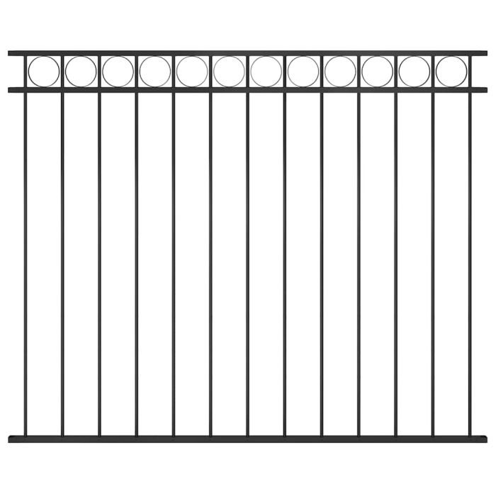 Fence Panel Steel 1.7x1.5 m Black