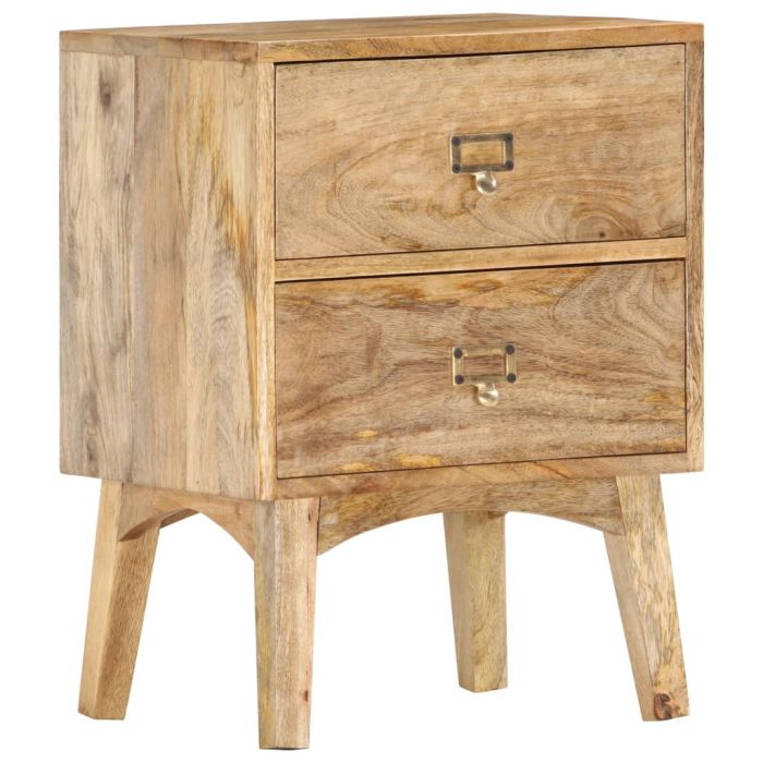 Bedside Cabinet 40x35x55cm Solid Mango Wood Natural - Tiao