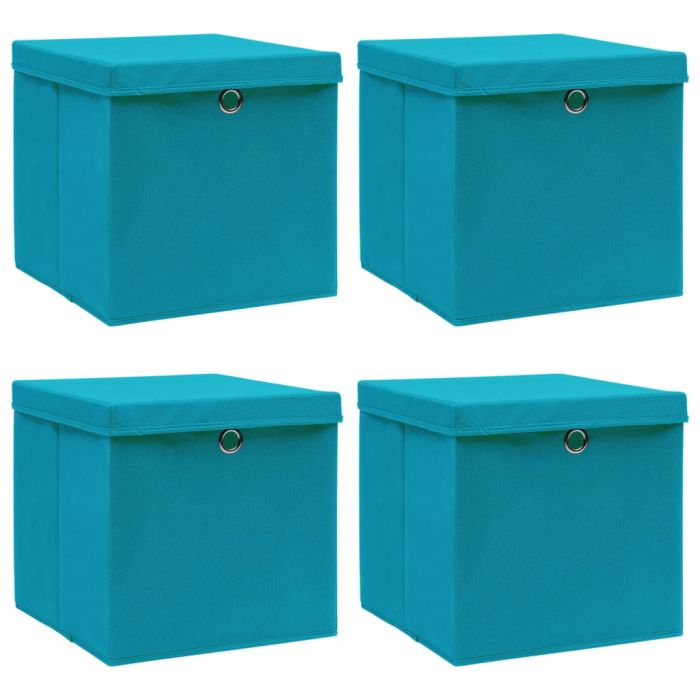 Storage Boxes with Lids 4s pcs Baby Blue 32x32x32 cm Fabric