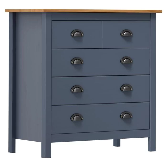 Sideboard Hill Grey 79x40x80 cm Solid Pine Wood