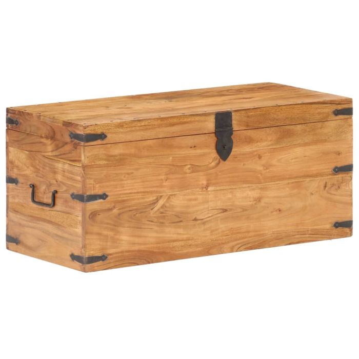 Chest 90x40x40cm Solid Acacia Wood Natural - Elvan