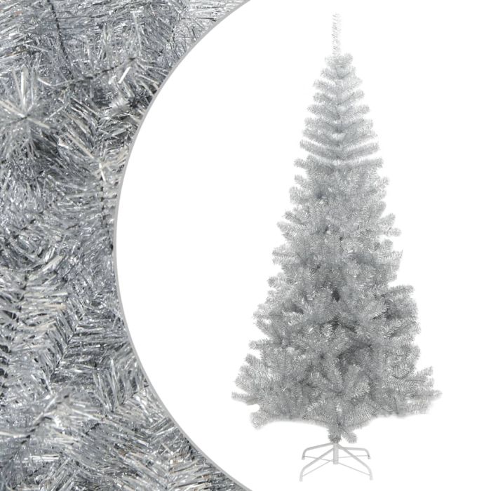 SNORIA Artificial Christmas Tree with Stand Silver 180 cm PET