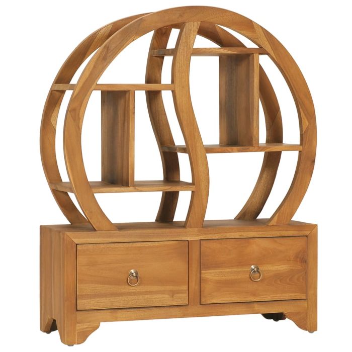 Cabinet with Yin Yang Shelf 68x26x83 cm Solid Teak Wood