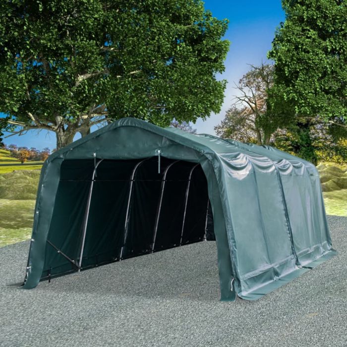Removable Livestock Tent PVC 550 g/m2 3.3x8 m Dark Green