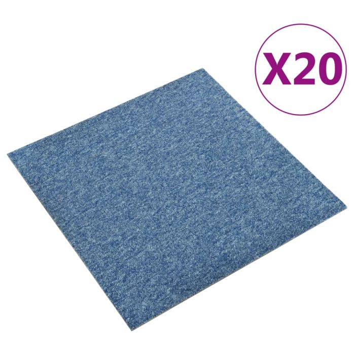 Carpet Floor Tiles 20 Pcs 5 sqm 50x50cm Blue