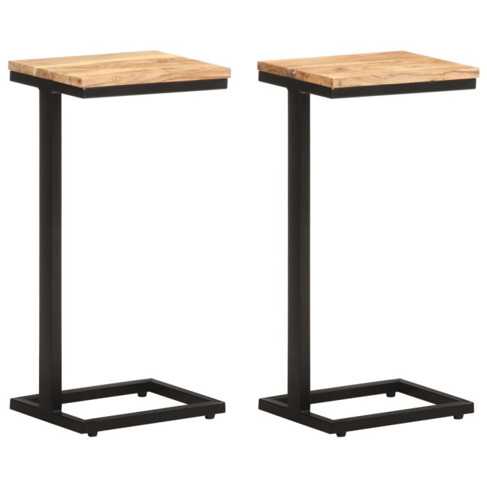 Side Tables 2 Pcs 31.5x24.5x64.5 Solid Acacia Wood