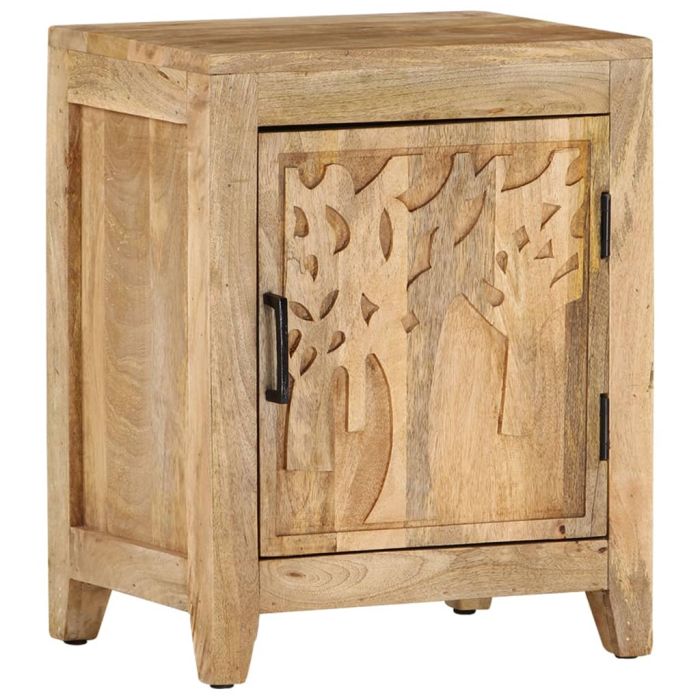 Bedside Cabinet 40x30x50cm Solid Mango Wood Natural - Choli