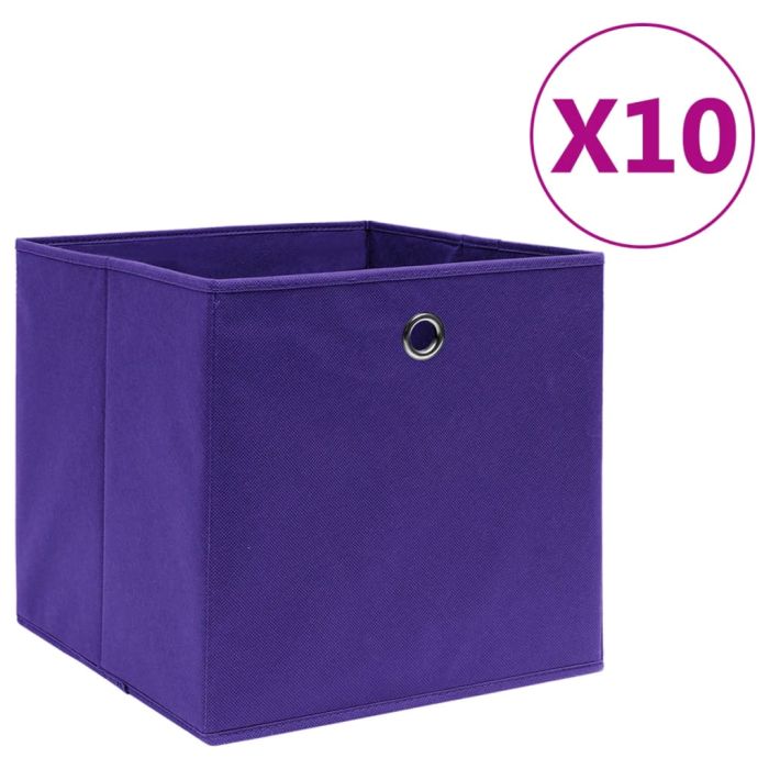 FALGLEN Storage Boxes 10 pcs Non-woven 28x28x28 cm Fabric - Purple