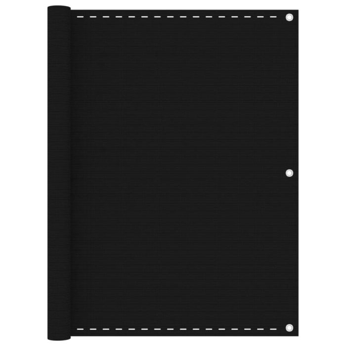 Balcony Screen Black 120x500 cm HDPE