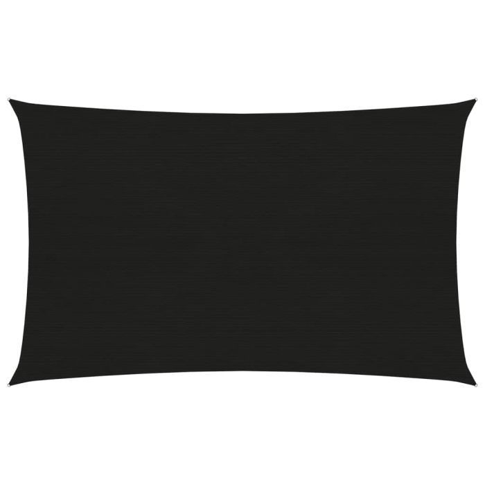 Sunshade Sail 160 g/m2 Black 2x4 m HDPE