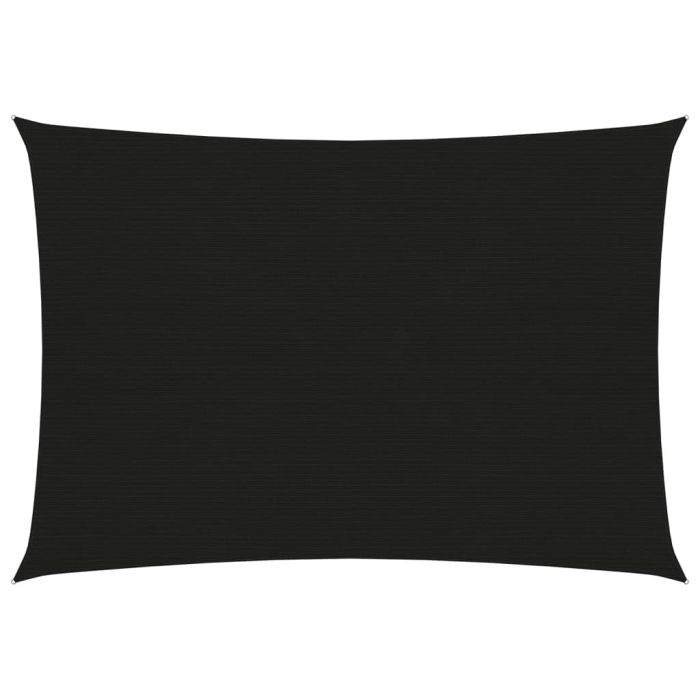 Sunshade Sail 160 g/m2 Black 3x4.5 m HDPE