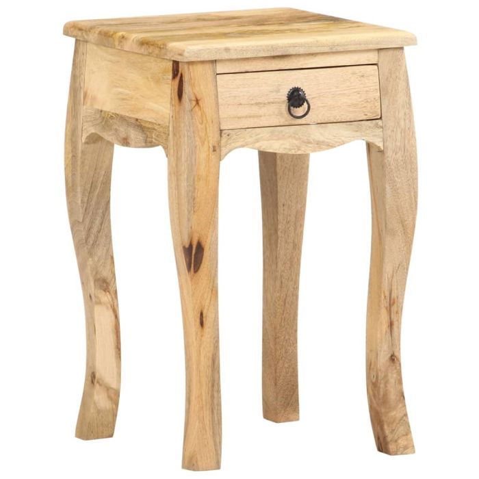 Bed Cabinet 28x28x46cm Solid Mango Wood Natural - Blais