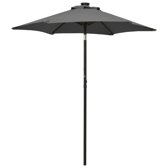Parasol with LED Lights Anthracite 200x211 cm Aluminium