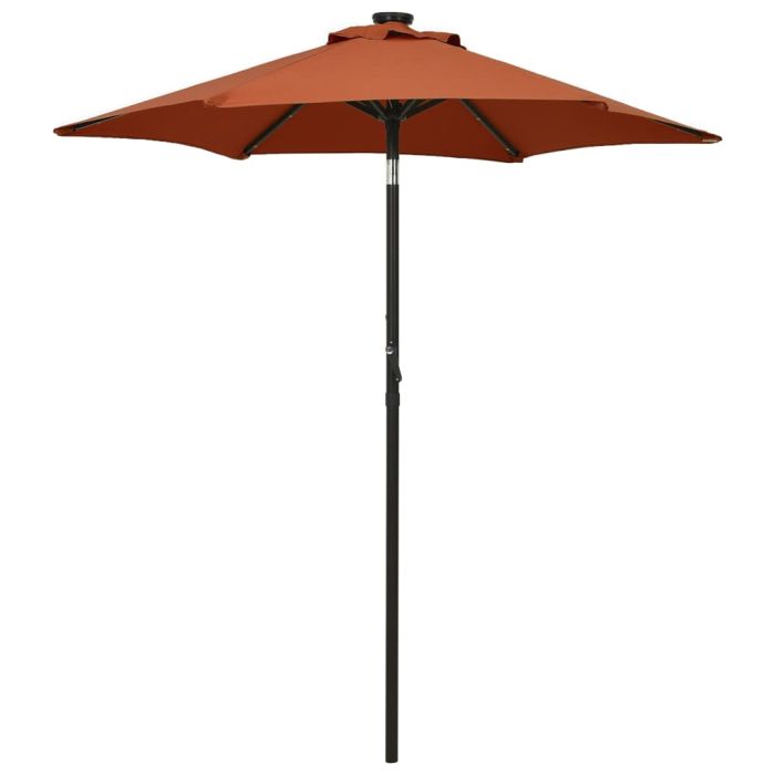Parasol with LED Lights Terracotta 200x211 cm Aluminium