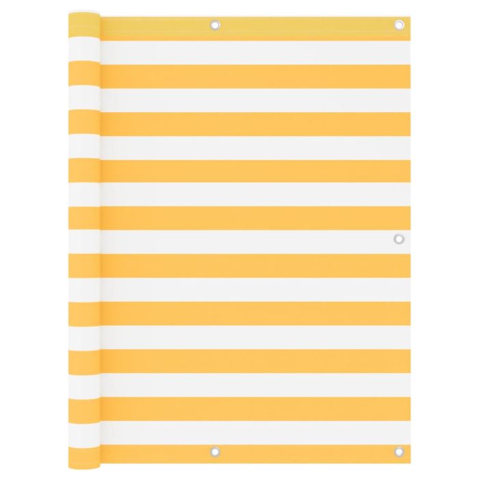 Balcony Screen White and Yellow 120x500 cm Oxford Fabric