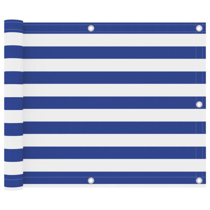 Balcony Screen White and Blue 75x500 cm Oxford Fabric