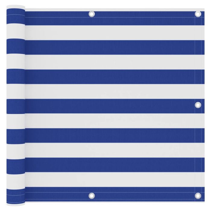 Balcony Screen White and Blue 90x300 cm Oxford Fabric