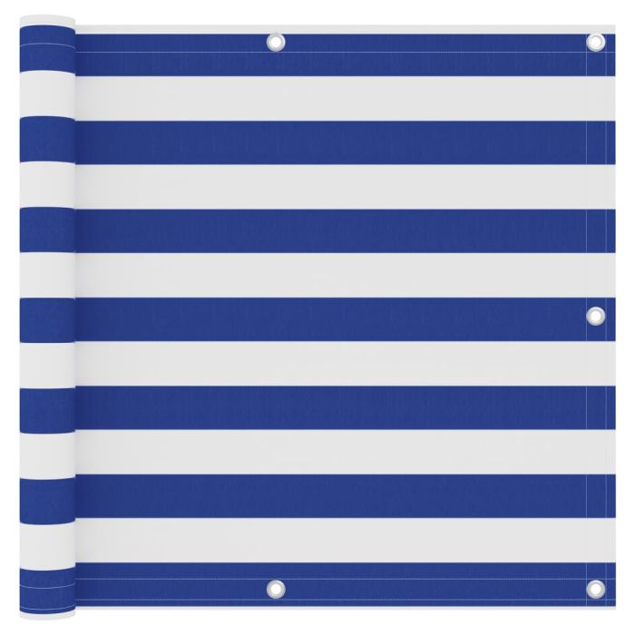 Balcony Screen White and Blue 90x400 cm Oxford Fabric