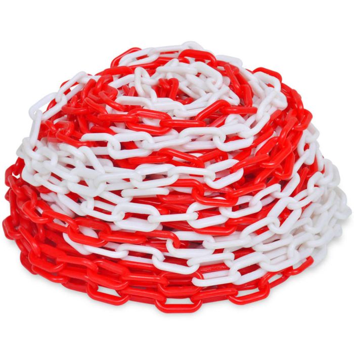 Warning Chains 2 Pcs Red and White Plastic 30 m