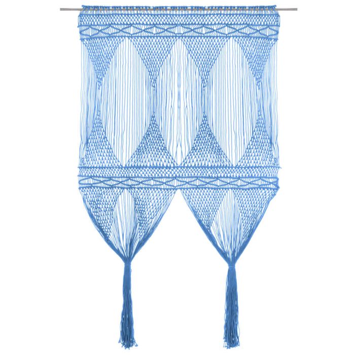 Macrame Curtain Blue 140x240 cm Cotton