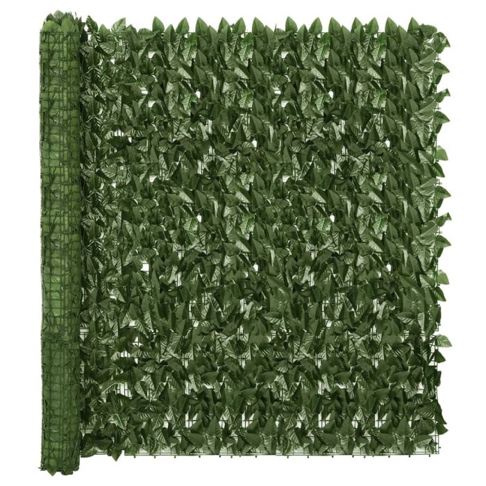 Balcony Screen with Dark Green Leaves 500x150 cm