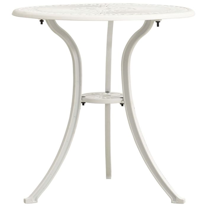 Garden Table White 62x62x65 cm Cast Aluminium