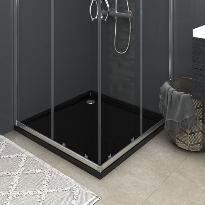 Square ABS Shower Base Tray Black 80x80cm
