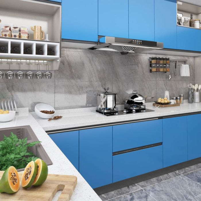 Self-adhesive Furniture Films 2 pcs Azure 500x90 cm PVC