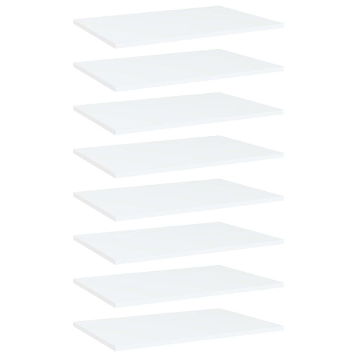 Bookshelf Boards 8 pcs White 60x40x1.5 cm Engineered Wood