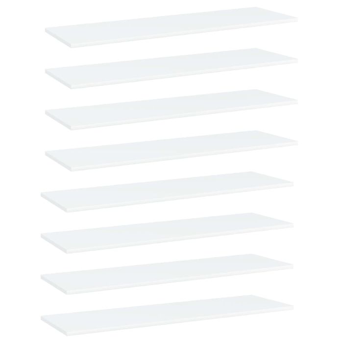 Bookshelf Boards 8 pcs White 100x30x1.5 cm Engineered Wood