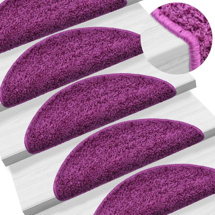 Stair Mats 10 pcs 65x21x4 cm Violet