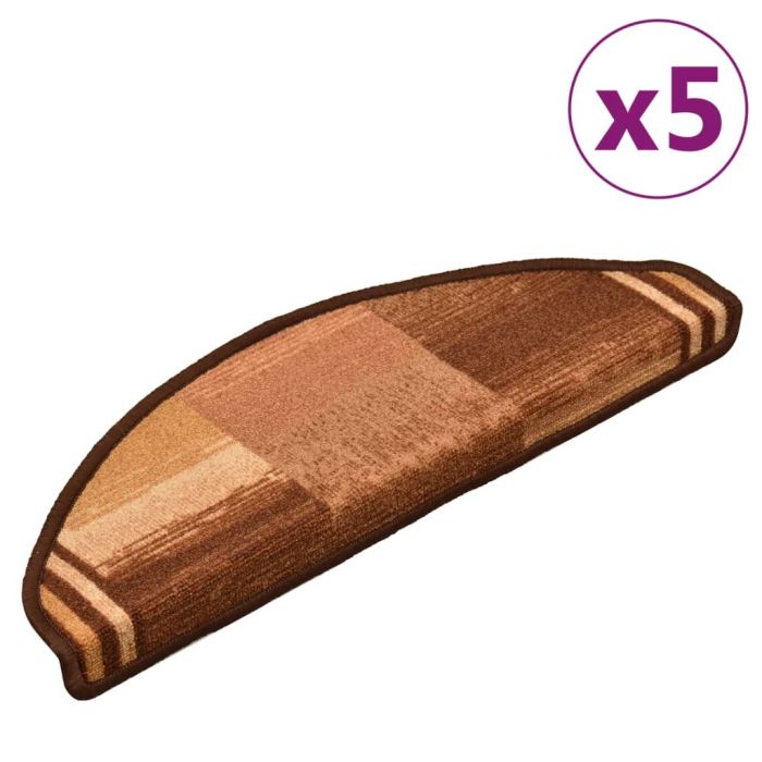 Stair Mats Self-adhesive 5 pcs 65x25 cm Brown