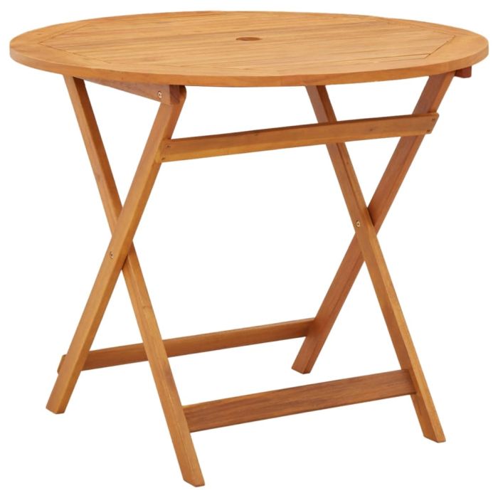Folding Garden Table Ã˜90x75 cm Solid Eucalyptus Wood