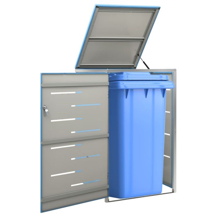 Single Wheelie Bin Shed 69x77.5x112.5 cm Stainless Steel