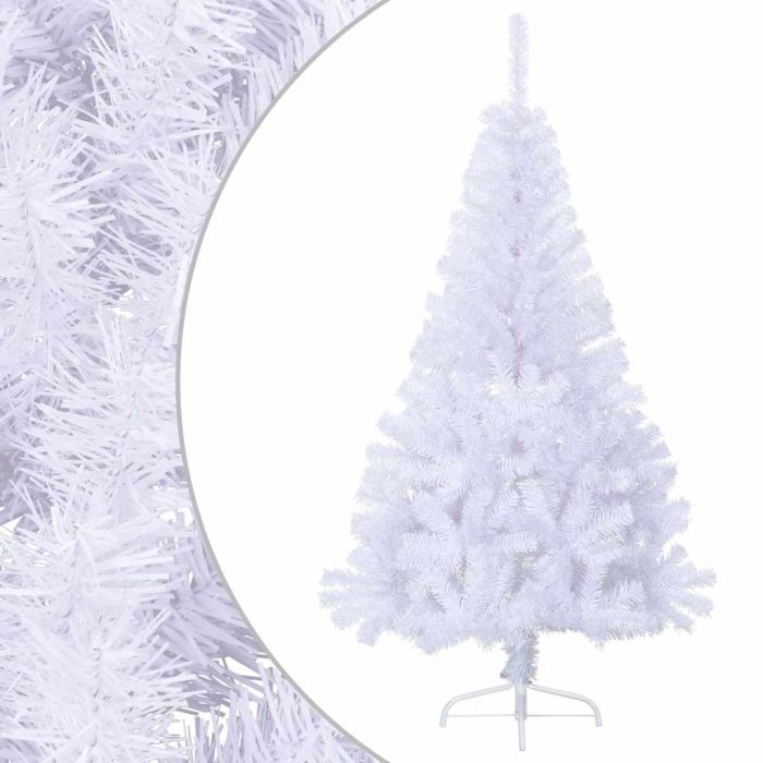 HOLWIN Artificial Half Christmas Tree with Stand White 150 cm PVC