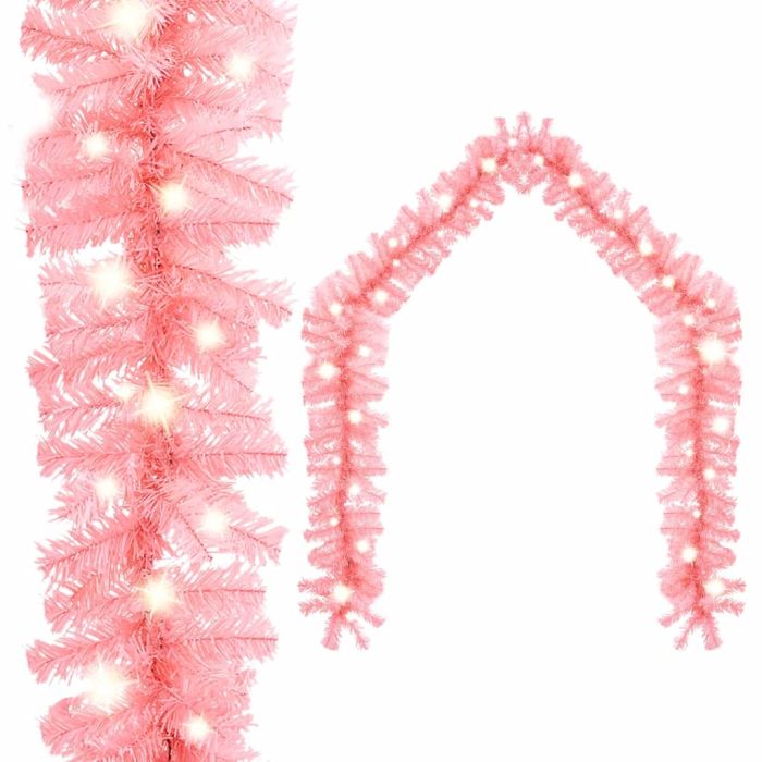 Geile Christmas Garland with LED Lights 20 m Pink