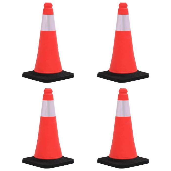 Reflective Traffic Cones with Heavy Bases 4 pcs 50 cm