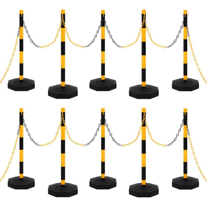Chain Post Set with 10 m Plastic Chain