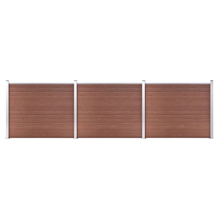 Fence Panel Set WPC 526x146 cm Brown