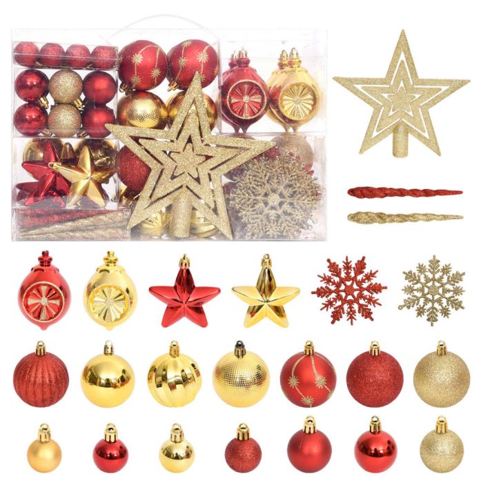 Briet 108 Piece Christmas Bauble Set Gold and Red
