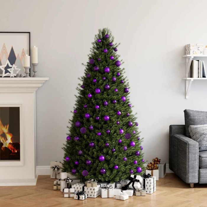 LUMIYA 100 Piece Christmas Ball Set Purple