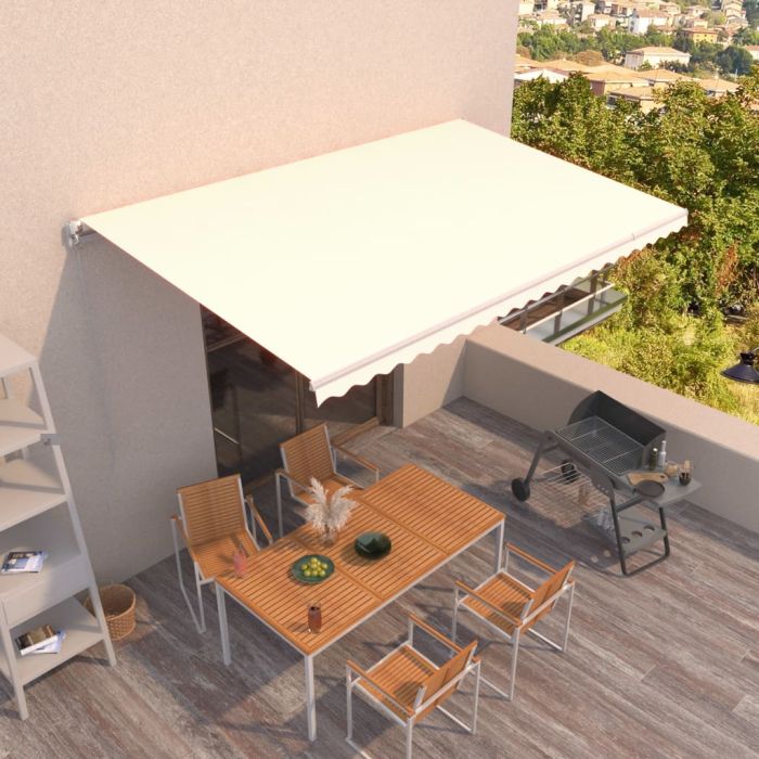 Manual Retractable Awning 500x300cm Cream