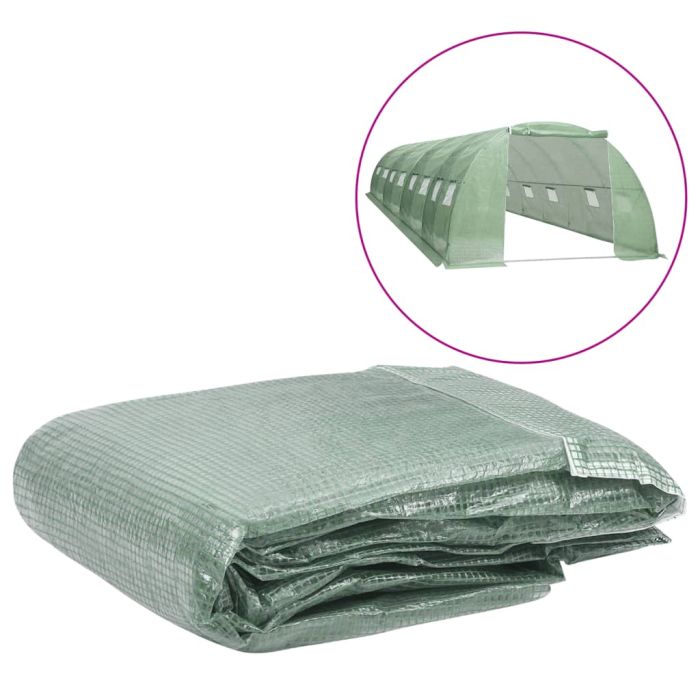 Greenhouse Replacement Cover (32 m2) 400x800x200 cm Green
