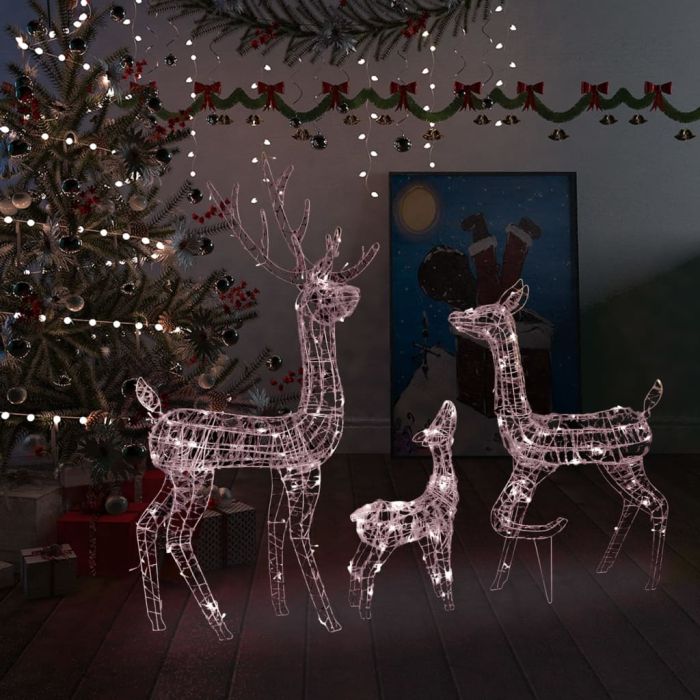 Briet Acrylic Reindeer Family Decoration 300 LED Warm White