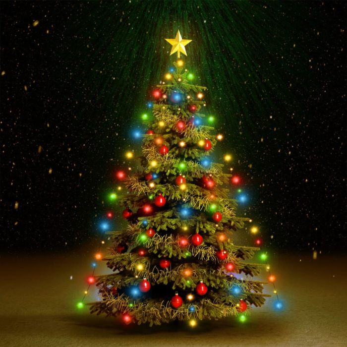Faune Christmas Tree Net Lights with 210 LEDs Colourful 210cm