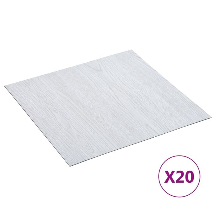 Self-adhesive Flooring Planks 20 pcs PVC 1.86 m2 White