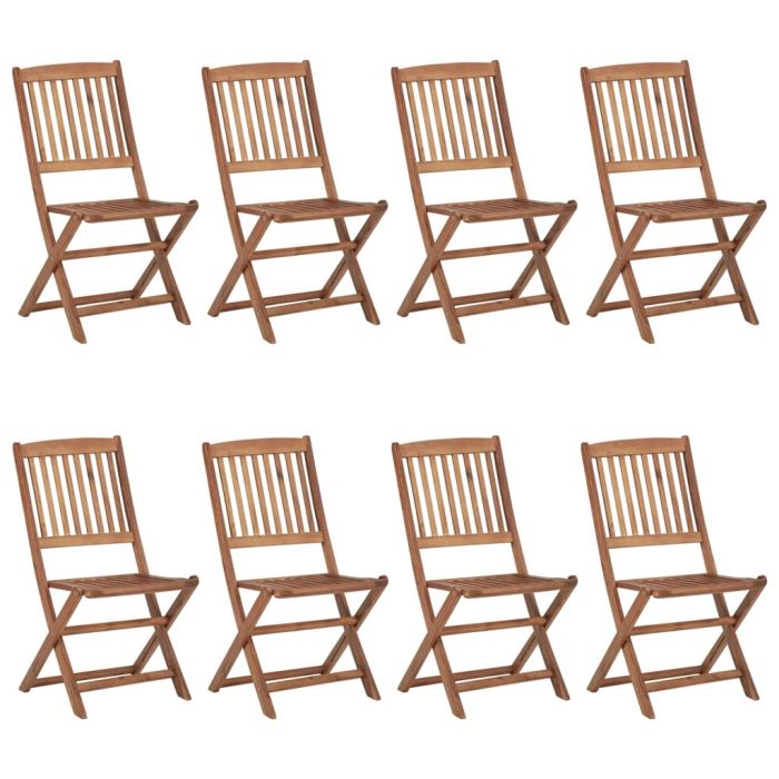Folding Outdoor Chairs 8 pcs Solid Acacia Wood