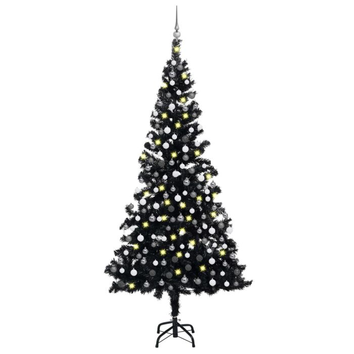 Frois Artificial Tree 210cm Black with Ball Set PVC