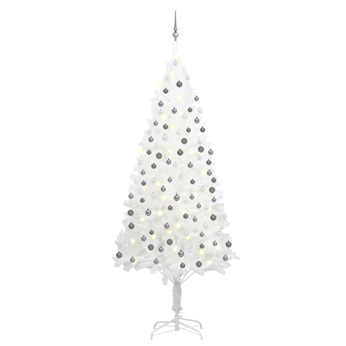 Fluer White Pre-lit Tree Ball Set 240cm